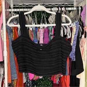 Free People Black Crop Top Tank Large